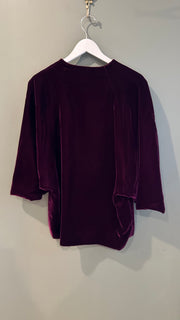 Nina L-Maroon Velvet Cape, 1990s, 48” across