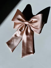 Load image into Gallery viewer, The Perfect Long Satin Hair Bow Barrette: White