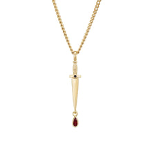 Load image into Gallery viewer, Dagger Necklace: Rhodium Plated