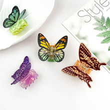 Load image into Gallery viewer, Realistic Butterfly Acrylic Printed Insect Hair Claw Clip: Green
