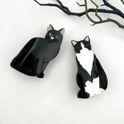 Creative Black Cat Acetate Animal Hair Claw Clip: BlackWhite-Cat