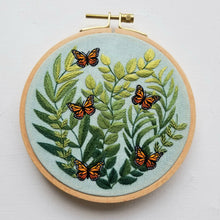 Load image into Gallery viewer, "Love Grows" butterfly hand embroidery kit
