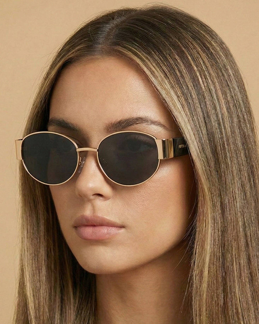 Elliott Polarized Sunglasses: Black/Gold