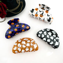 Load image into Gallery viewer, Spooky CuteGhost, Pumpkin &amp; Spirit Cat Halloween Claw Clip: Black