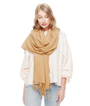 Cozy Woven Cashmere Wrap Shawl Scarf Throw: Black