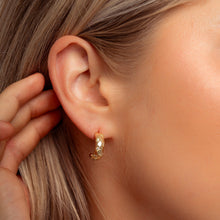 Load image into Gallery viewer, Starburst Dome Hoops: Silver