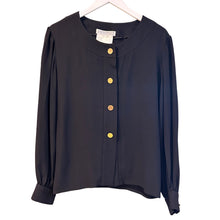 Load image into Gallery viewer, Black Givenchy Blouse, 40" Bust (Krystal F.)