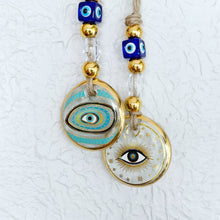 Load image into Gallery viewer, Evil Eye Wall Hanging, Gold Evil Eye Wall Decor, Protection: Style 2