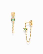 Load image into Gallery viewer, Harvey Chain Hoops: White Topaz