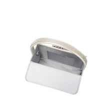 Load image into Gallery viewer, Liliana White Satin Jeweled Crossbody Bag