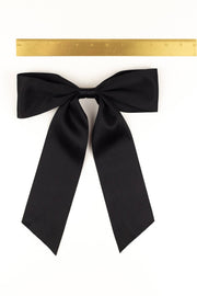 Oversized Matte Satin Hair Bow Barrette | Bailee Bow OS: Black