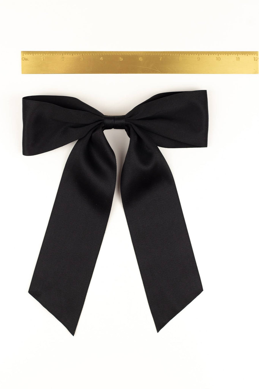 Oversized Matte Satin Hair Bow Barrette | Bailee Bow OS: Black
