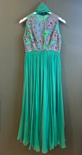 Load image into Gallery viewer, Janet - 1970's Green Silk Beaded Gown, 28" Waist, As is
