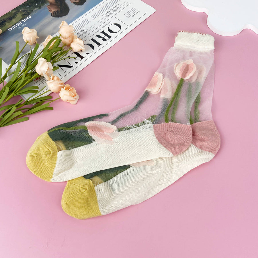 Tulip mid-calf summer stockings: C