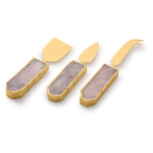 Load image into Gallery viewer, Brittany Rose Quartz Cheese Knives, Set of 3