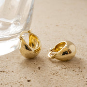 Chunky Basket Tube Hoops: Gold