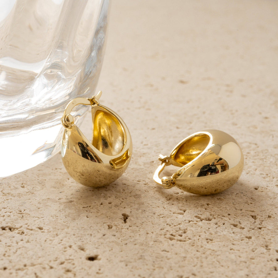 Chunky Basket Tube Hoops: Gold