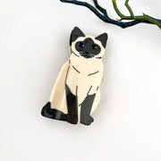 Creative Black Cat Acetate Animal Hair Claw Clip: BlackWhite-Cat