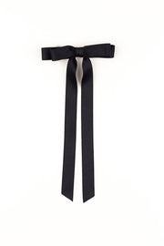 Long Matte Satin Hair Bow Barrette | Micro Alice Bow: Soft Pink