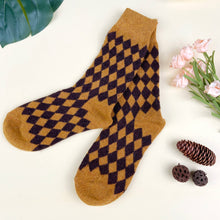 Load image into Gallery viewer, Thickened Cashmere Rhombus  Warm Socks: Yellow