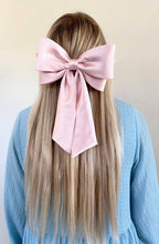Load image into Gallery viewer, The Perfect Long Satin Hair Bow Barrette: Pink