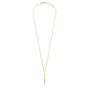 Gold Bar with Ombre Crystal Necklace: Earth