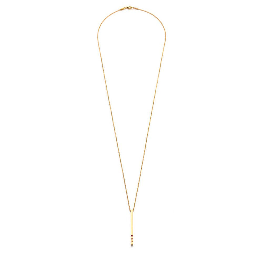 Gold Bar with Ombre Crystal Necklace: Earth