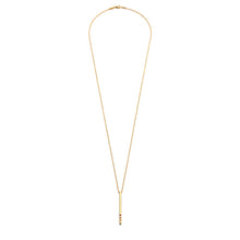Load image into Gallery viewer, Gold Bar with Ombre Crystal Necklace: Earth
