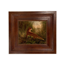 Load image into Gallery viewer, Fox Flushing Ducks Oil Painting Print on Canvas, Gold Frame: Antiqued gold resin / 5" x 6"