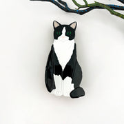 Creative Black Cat Acetate Animal Hair Claw Clip: BlackWhite-Cat