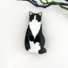 Load image into Gallery viewer, Creative Black Cat Acetate Animal Hair Claw Clip: BlackWhite-Cat