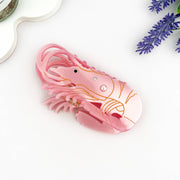 Lobster Pearl-Embellished Acetate Hair Claw Clip: Pink