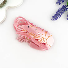 Load image into Gallery viewer, Lobster Pearl-Embellished Acetate Hair Claw Clip: Pink