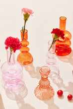 Load image into Gallery viewer, Retro Wavy Glass Candle Holder- 7 x3.5 Inches_Pink