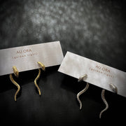 Serpentine Earrings: Silver