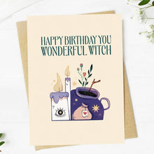 Load image into Gallery viewer, "Happy Birthday You Wonderful Witch" Birthday Card