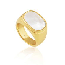 Load image into Gallery viewer, Mother of Pearl Signet Ring: 6