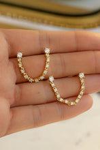 Load image into Gallery viewer, Two-Piercing Tennis Chain Link Studs: Gold