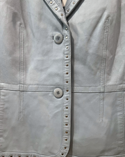 Powder Blue Leather Jacket, 1990’s, 38” Bust