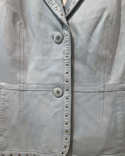 Load image into Gallery viewer, Powder Blue Leather Jacket, 1990’s, 38” Bust