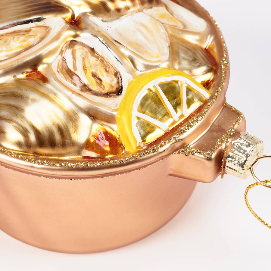 Glass Clam Bake Pot Ornament