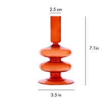 Load image into Gallery viewer, Retro Wavy Glass Candle Holder- 7 x3.5 Inches_Pink