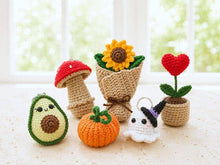Load image into Gallery viewer, Handmade Mini Crochet, Keychain Desk Decor – 6 Designs: Style 5 (Spooky Boo)