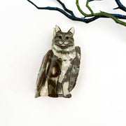 Creative Black Cat Acetate Animal Hair Claw Clip: BlackWhite-Cat