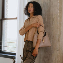 Load image into Gallery viewer, Caroline Taupe Recycled Vegan Shoulder Bag