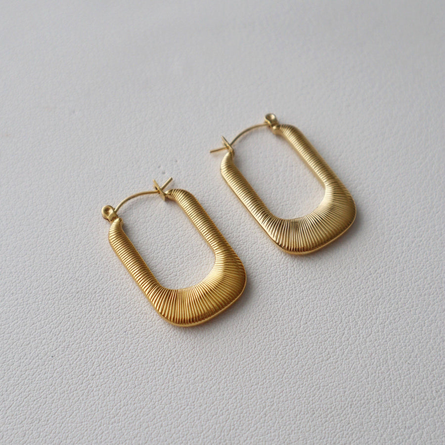 Luna Hoops | Gold Textured Hoops