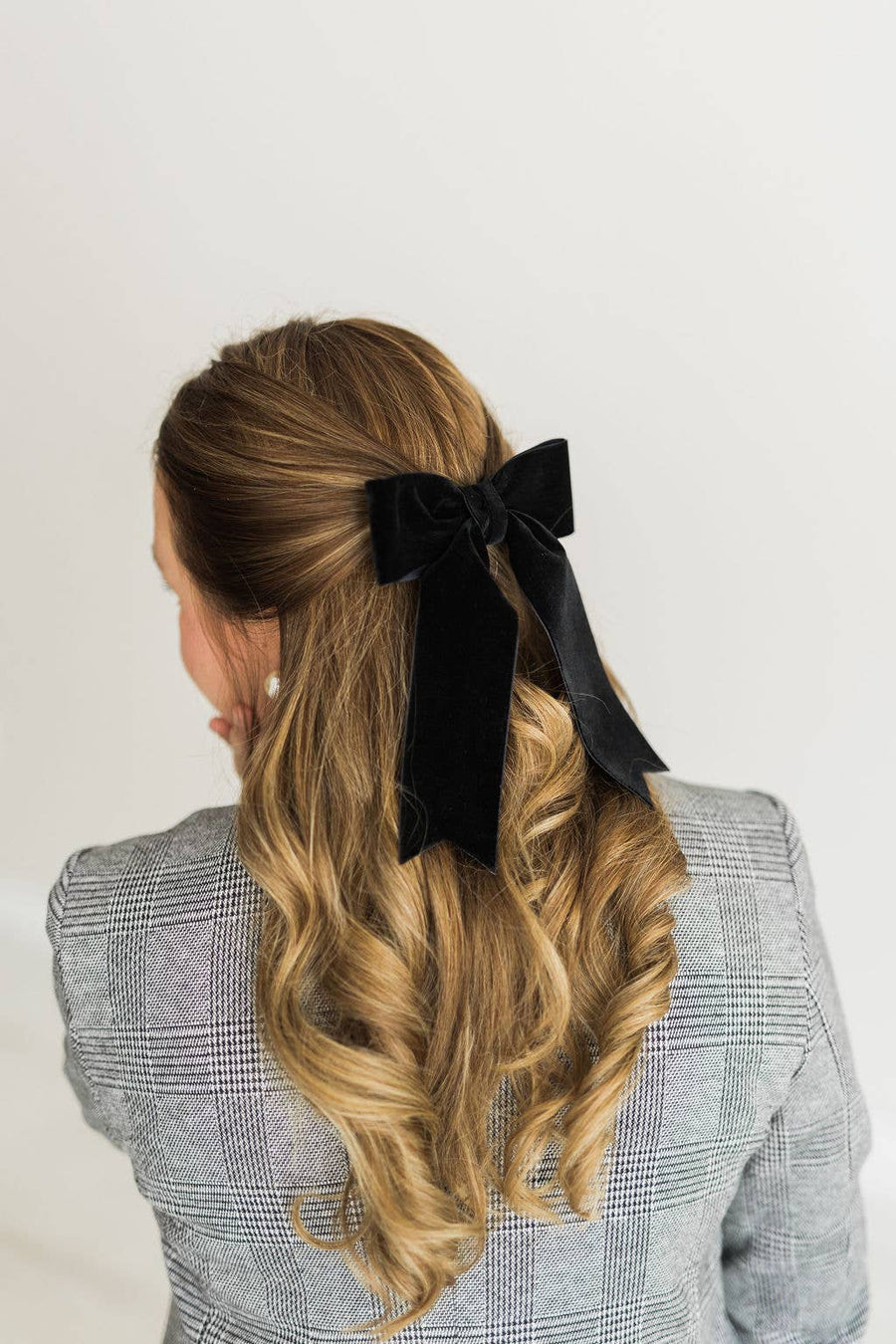 Large Velvet Hair Bow Barrette for Women | Bailee Bow: Wine