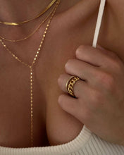 Load image into Gallery viewer, Isla necklace - dapped chain lariat necklace: 16" + 1.5" ext
