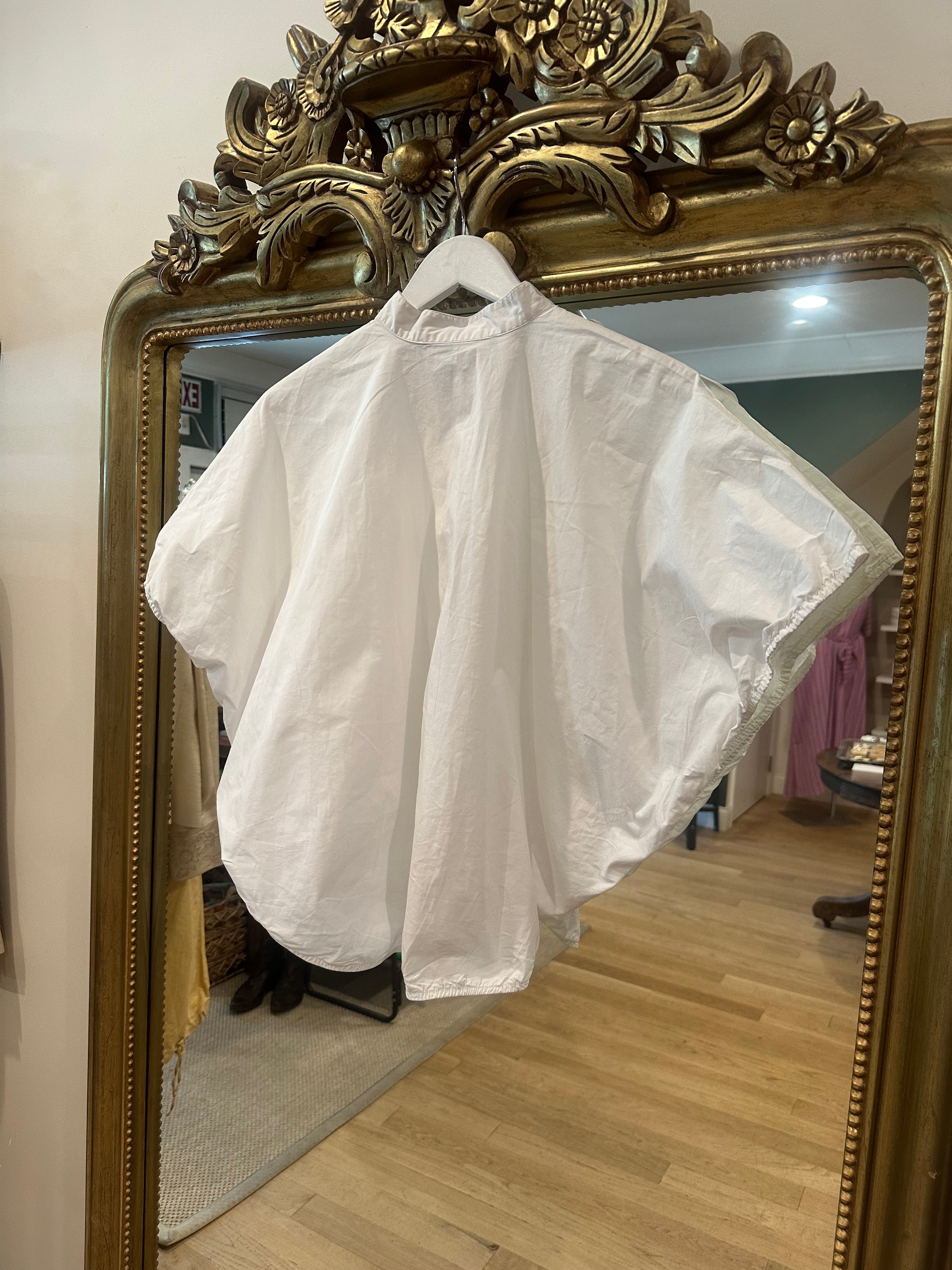 Faiza - Meg white cotton top, 2000’s, 62” across