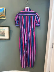 Purple Striped Jumpsuit, 1980’s, 38” Bust